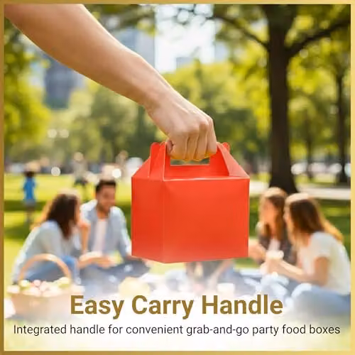 Shatchi 20-Piece Red Cardboard Party Food Lunch Boxes, W/D/H: 14 x 12 x 10 cm – 4