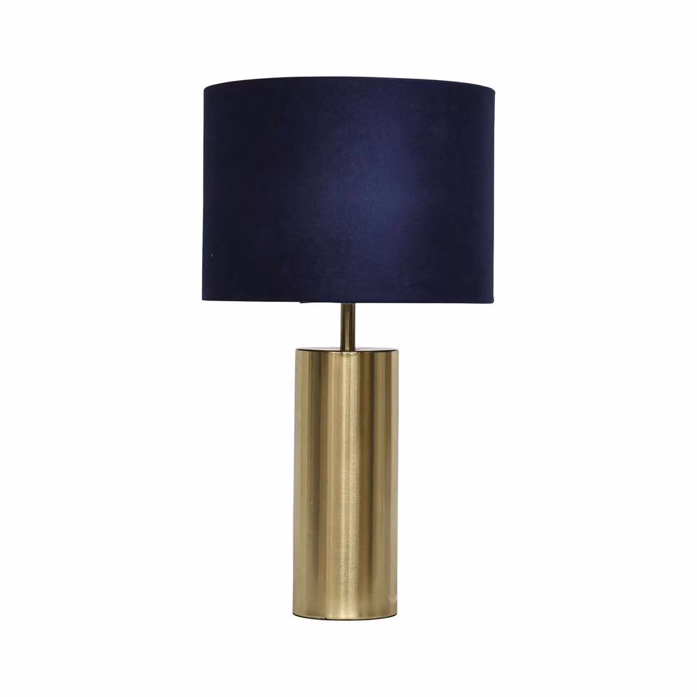 First Choice Lighting Amber Gold Touch Operated Table Lamp with Blue Velvet Shade, Height: 39.5 cm – 2