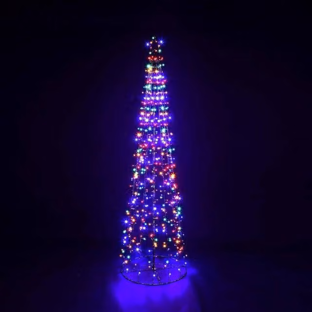 AKA 6ft Multicoloured LED Star Cone Christmas Tree