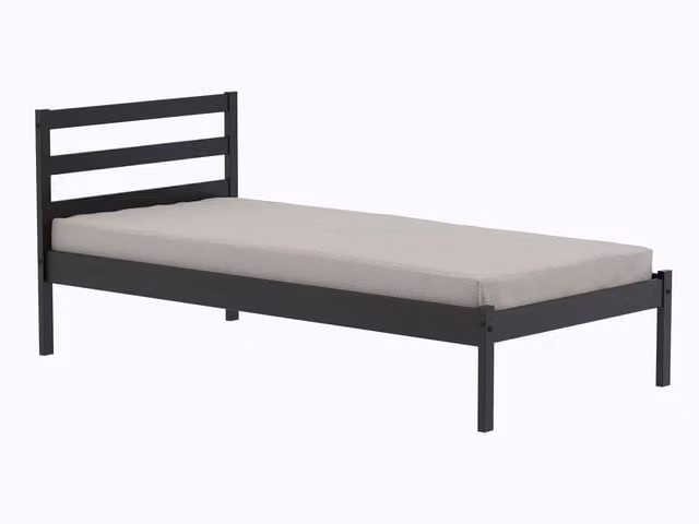 Birlea Luka Single Bed in Black Solid Wood
