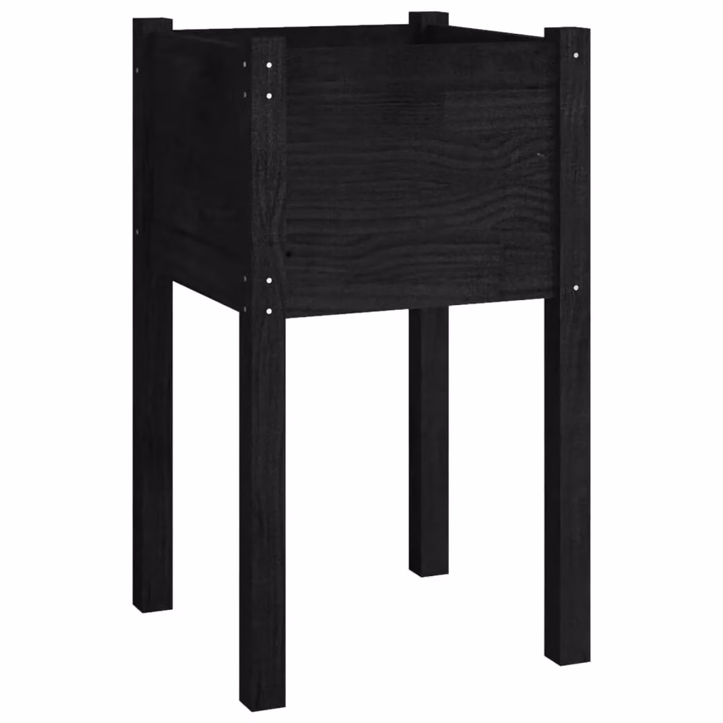 Berkfield Black Wooden Raised Garden Planter, W/D/H: 40 x 40 x 70 cm – 2