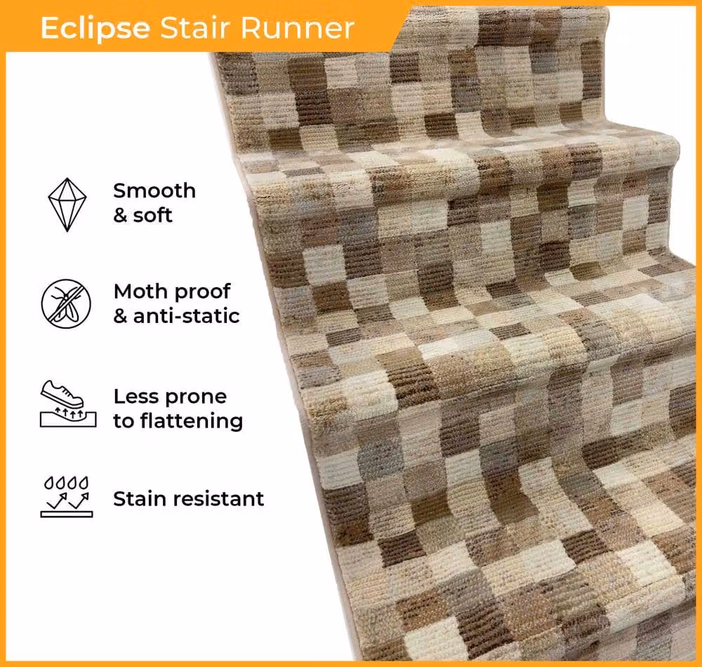 runrug Eclipse Stair Runner Carpet, Multicolour, W: 66 cm, L: 660 cm – 2