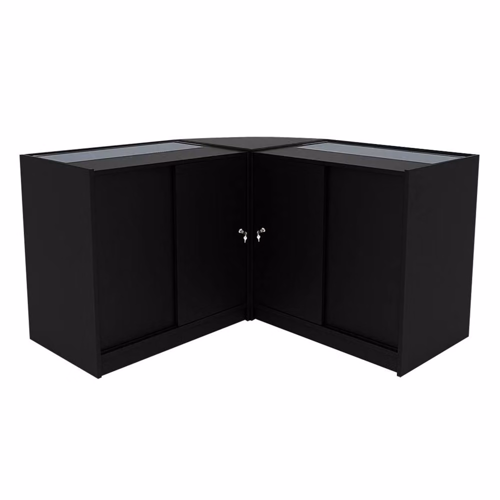 Monstershop Selene LED Shop Counter Set CM60 and 2 x C900 in Matt Black with Glass – 2