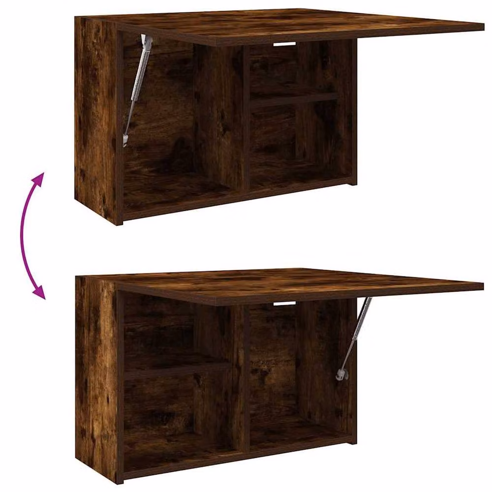 Berkfield Home Decorative Bathroom Wall Cabinet in Smoked Oak Brown, W: 60 cm, D: 25 cm, H: 40 cm – 6