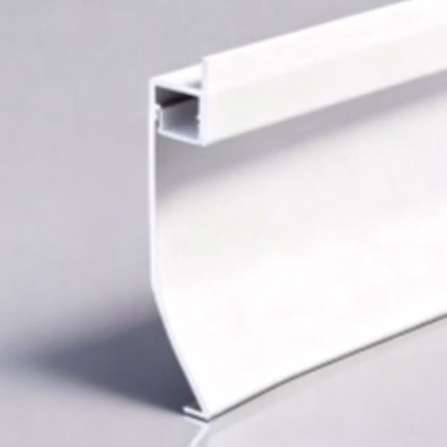 ENER-J Pack of 4 White Powder Coated Aluminium Flat Stepped Skirting Profiles, Height: 80 mm, Length: 2 m