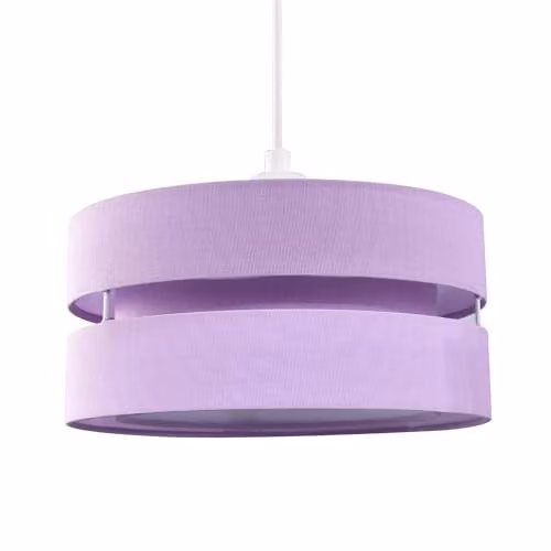 Happy Homewares Lilac Linen Fabric Triple Tier Ceiling Pendant Light Shade, Diameter: 26 cm