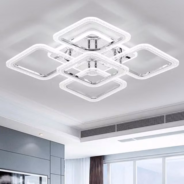 Garwarm Modern LED Ceiling Light with Remote Control and Dimmable Function in Transparent Clear – 1