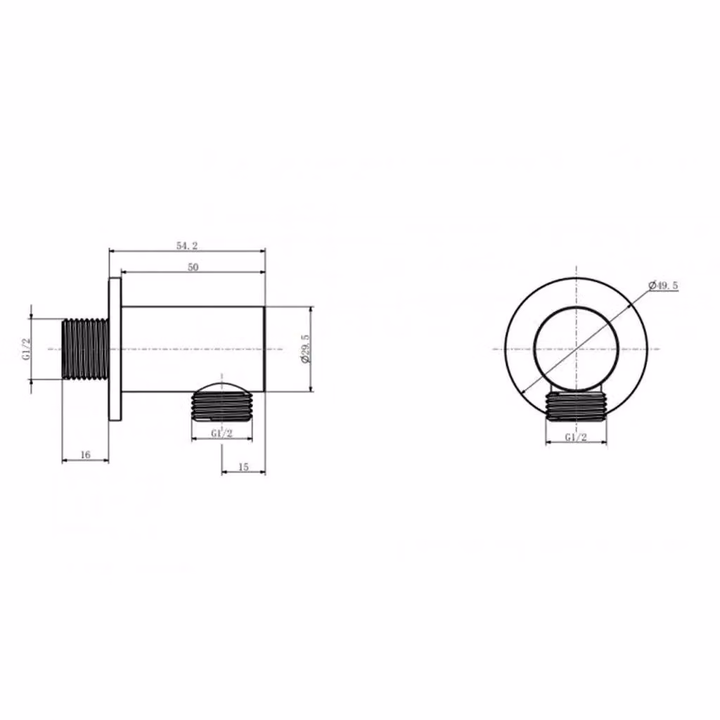 Clifton Round Shower Outlet Elbow in Matt Black – 2