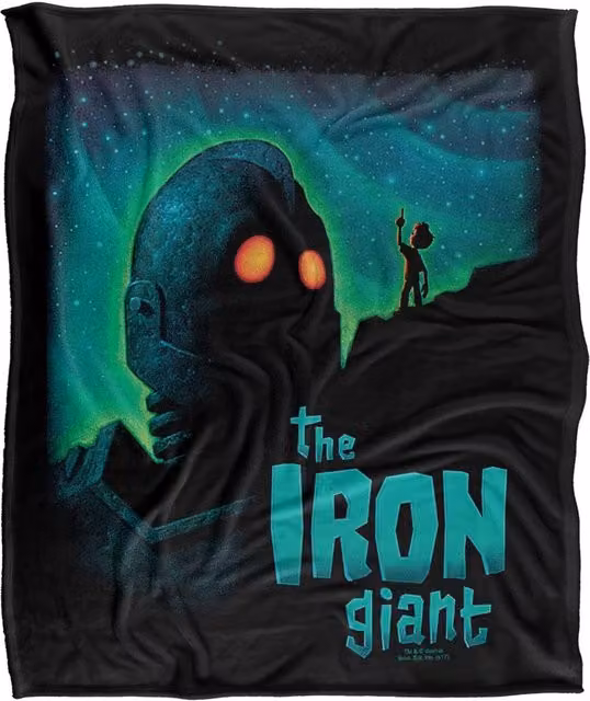 Warner Bros. Iron Giant Look To The Stars Super Soft Silky Touch Throw Blanket, Extra Large, Multicolour