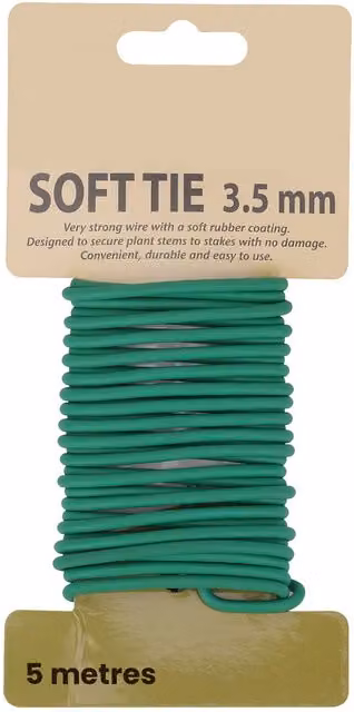 Neel Blue 3.5mm Plastic-Coated Garden Twist Plant Ties, Green, 10 Metres