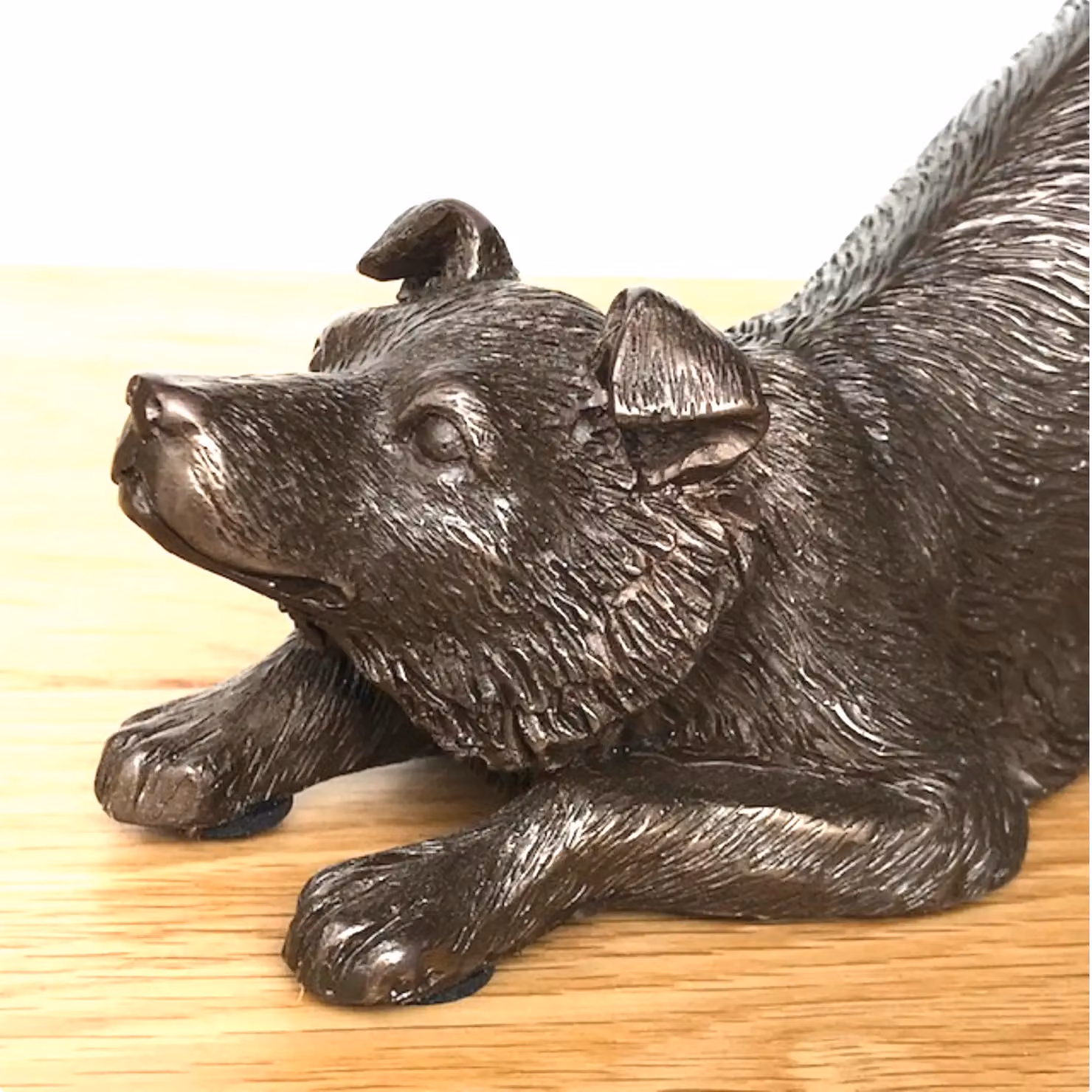 Animal Crackers Border Collie Dog Figurine in Bronze – 4