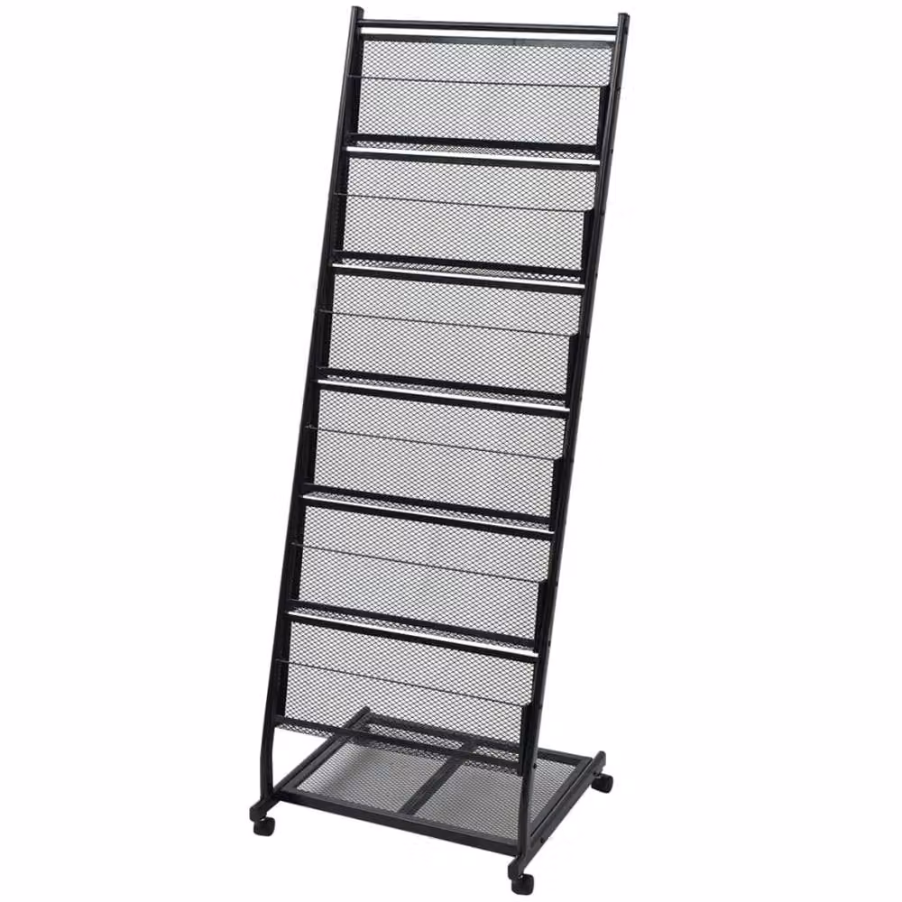 Berkfield Home Black Metal Ladder Magazine Rack, W/D/H: 47.5 x 43 x 133 cm – 2