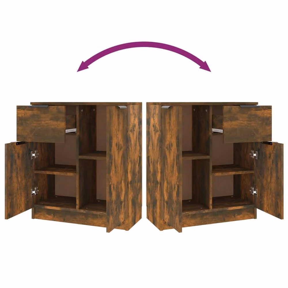 Berkfield Home Smoked Oak Sideboard in Brown, W/D/H: 60 x 30 x 70 cm – 4