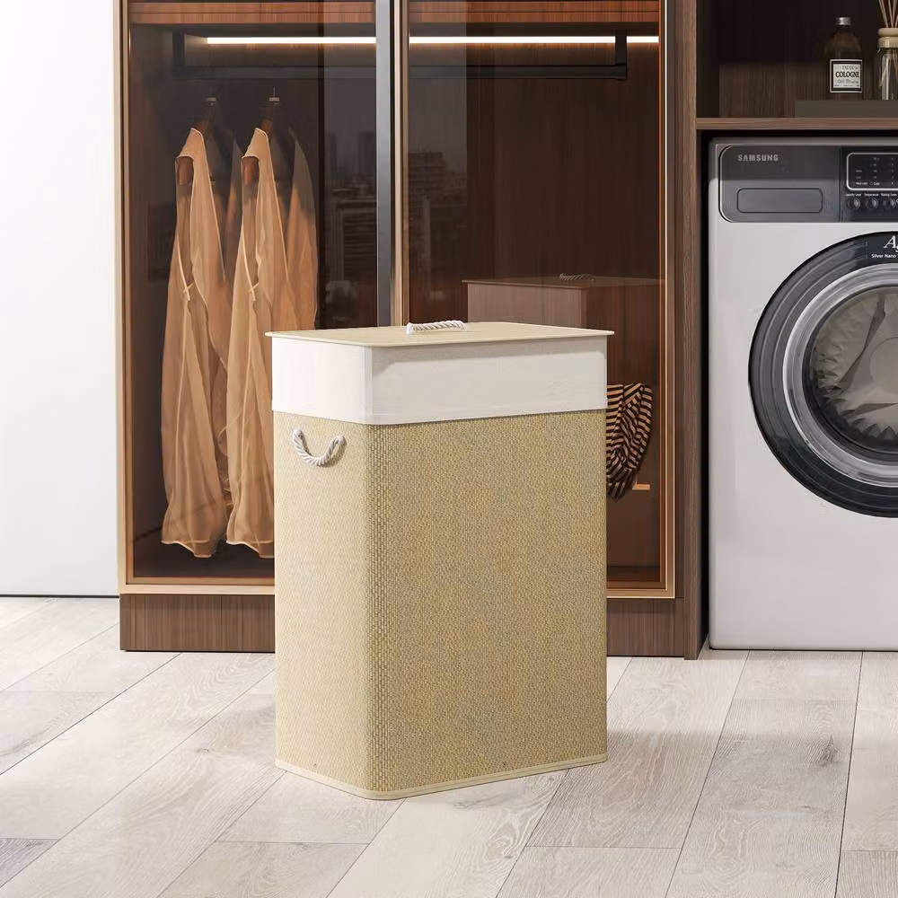 STILVORA 72L Laundry Basket with Lid and Removable Liner in Beige – 2