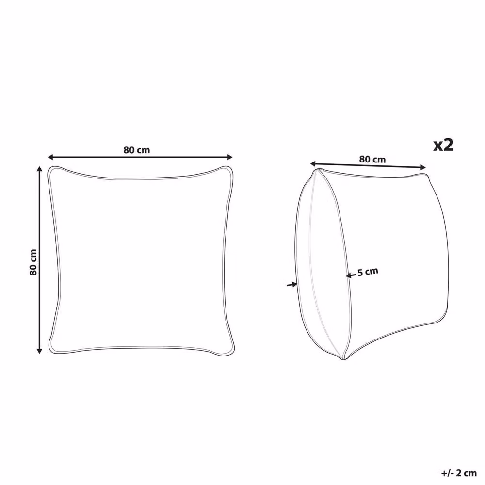 Wyld Haus White Microfibre Hypoallergenic Pillow Set of 2, W/D/H: 80 x 80 x 8 cm – 2