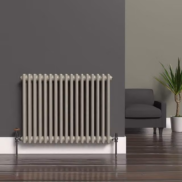 Lux Heat Horizontal Column Radiator in Dune Grey, W: 78.5 cm, H: 60 cm