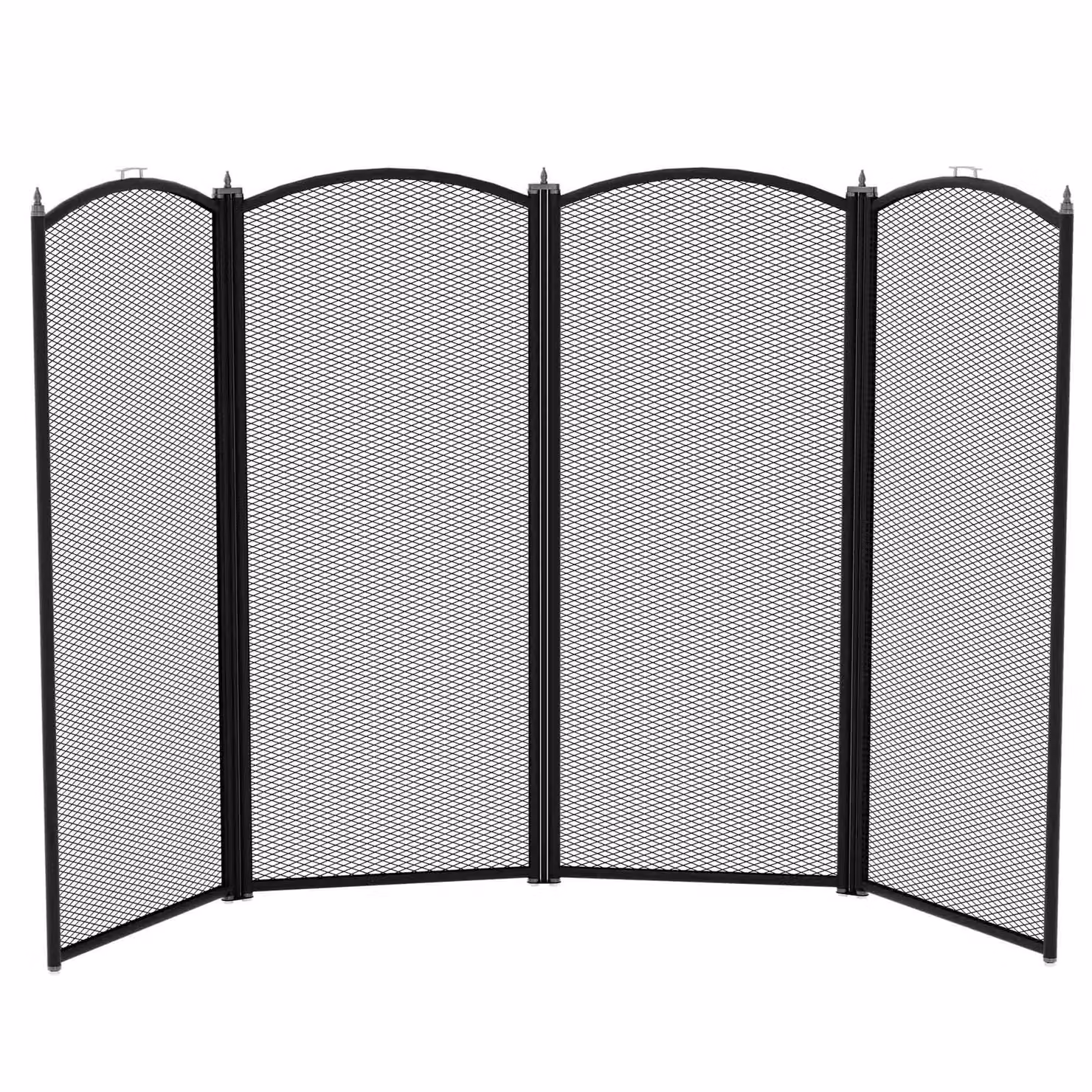 Home Discount Fire Vida Stanton 4 Panel Fireplace Shield Protector in Black – 6