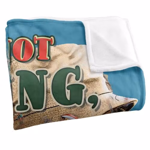 JQ Licensing Jw-Jp Thinking About Fishing Super Soft Fleece Throw Blanket, White, W/D/H: 152 x 127 cm – 2