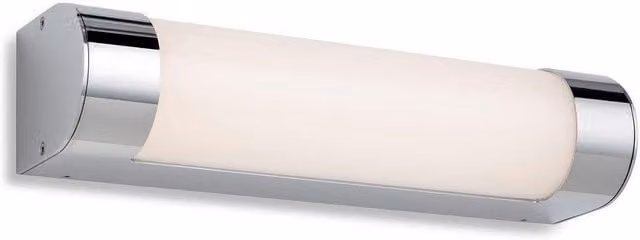 Netlighting Lima LED Bathroom Wall Light, Chrome and Grey with Opal Diffuser, IP44, W: 30 cm