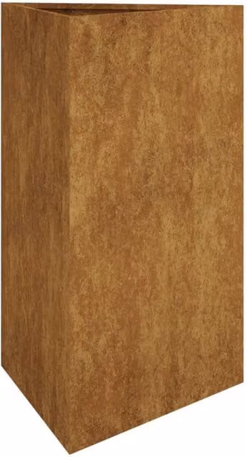 Berkfield Home Brown Corten Steel Garden Planter Tub W/D/H: 50 x 43 x 75 cm