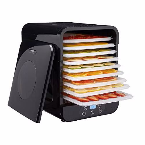 Cooks Professional 500W Food Dehydrator in Black with 9 Trays, Digital Display and Timer