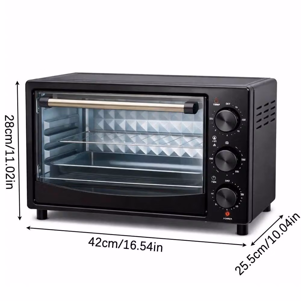 Ventryn Mini Countertop Oven with Grill and Timer, Black – 2