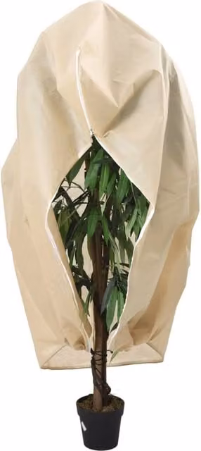 Berkfield Home Plant Fleece Cover with Zip in Beige, W: 314 cm, H: 250 cm – 1
