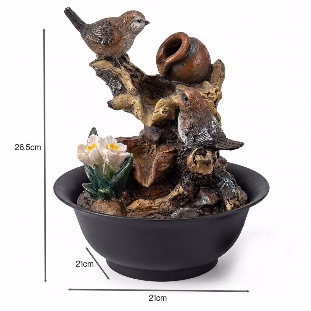 Spector Black Tabletop Indoor Water Feature with LED Light – 4