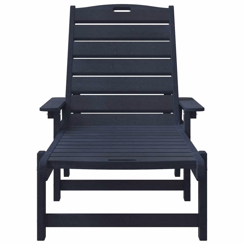 Berkfield Home Sun Lounger in Navy Blue, W/D/H: 162 x 53 x 98.5 cm – 4