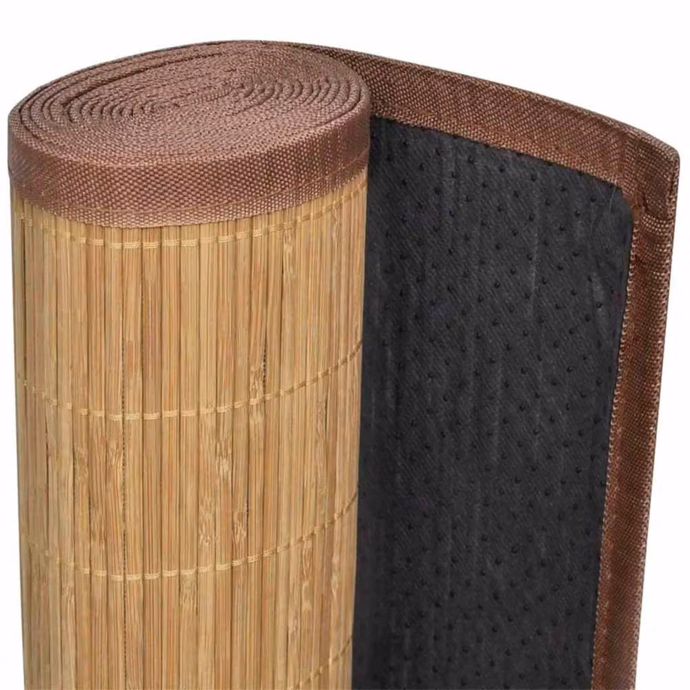 Berkfield Home Round Bamboo and Polypropylene Rug, Brown, Diameter: 100 cm – 2
