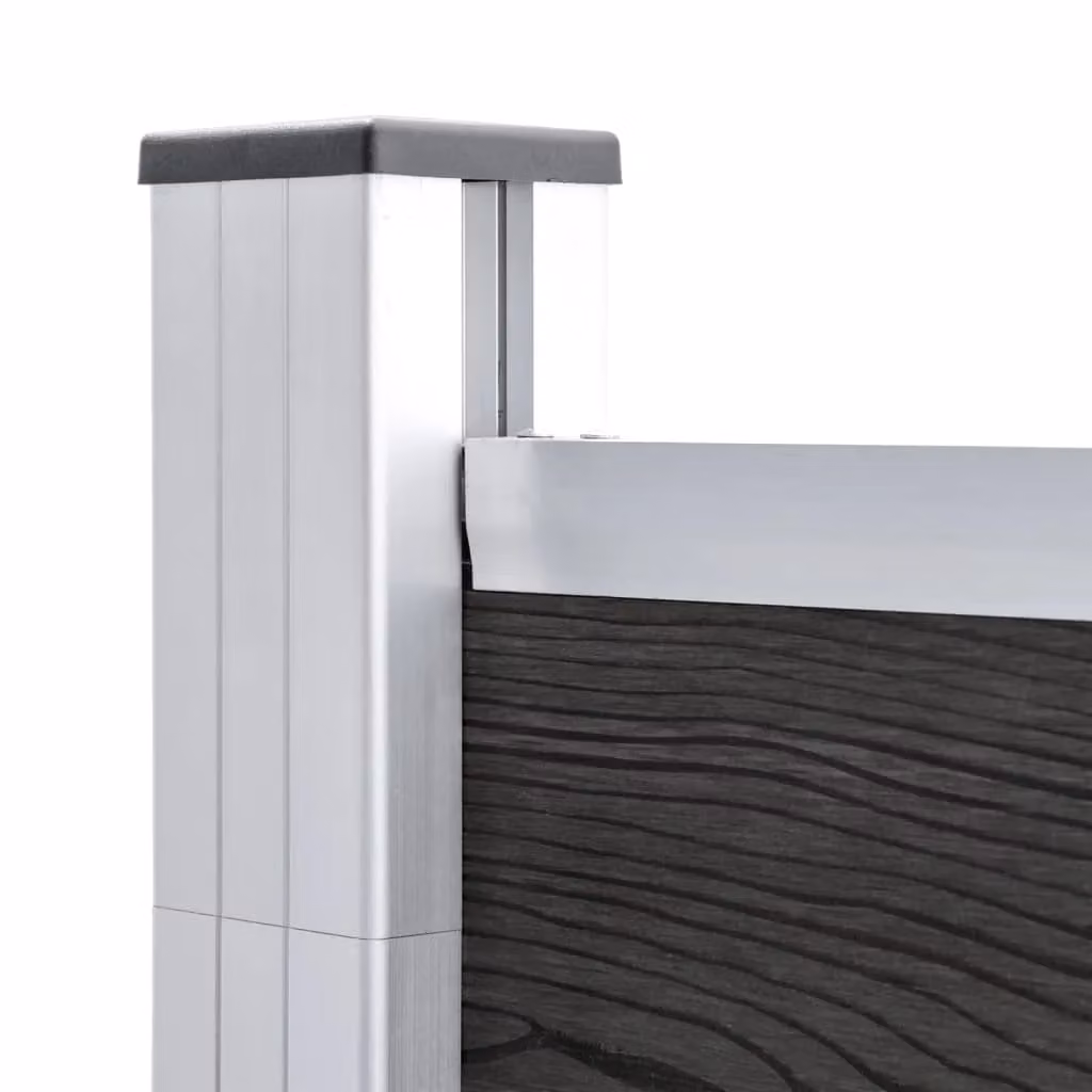 Berkfield Home Grey WPC Garden Fence, W: 180 cm, H: 105 cm – 3
