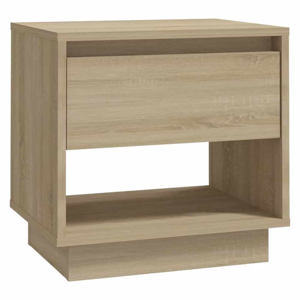Berkfield Home Classic Bedside Cabinet in Sonoma Oak and Beige, W/D/H: 45 x 34 x 44 cm – 2