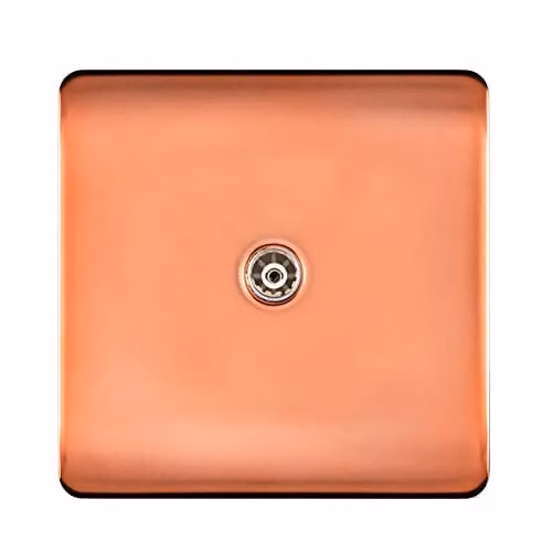 Trendi 1 Gang Female Co-Axial Television Socket in Copper