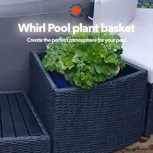 Canadian Spa Co. Black Rattan Plant Basket for Round Spas and Hot Tubs – 5