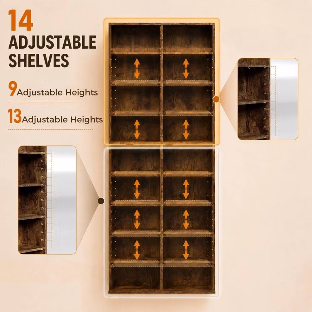 FORGEVIO 640 CD and DVD Storage Tower in Brown – 5