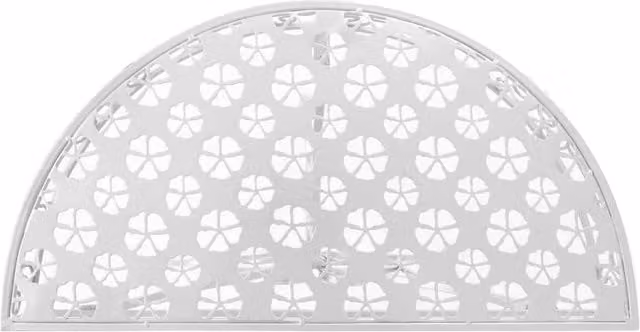 Berkfield Home Vintage Style Half Round Metal Side Table, Silver, W/D/H: 72 x 36 x 74 cm