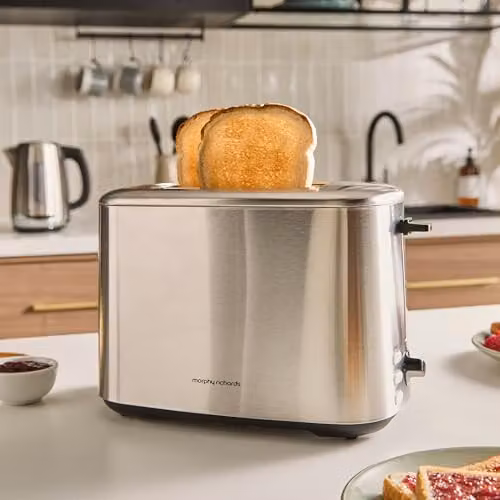 Morphy Richards Equip 2 Slice Toaster in Brushed Silver Stainless Steel with 800W Power and Cable Storage – 2
