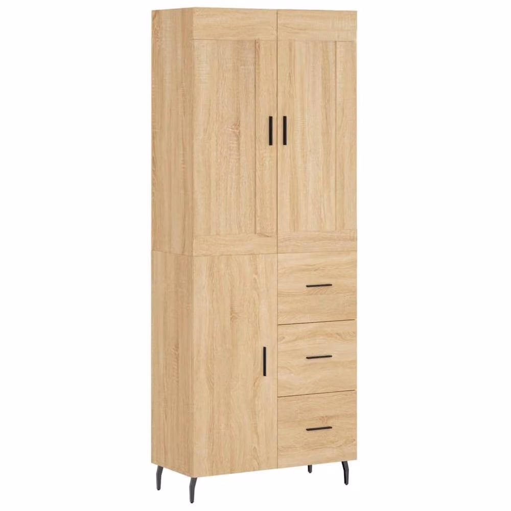 Berkfield Home Sonoma Oak Highboard in Brown, W/D/H: 69.5 x 34 x 180 cm – 2