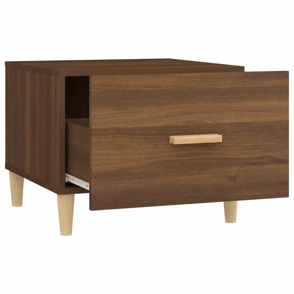 Berkfield Home Set of 2 Square Coffee Tables in Brown Oak, W/D/H: 50 x 50 x 40 cm – 5