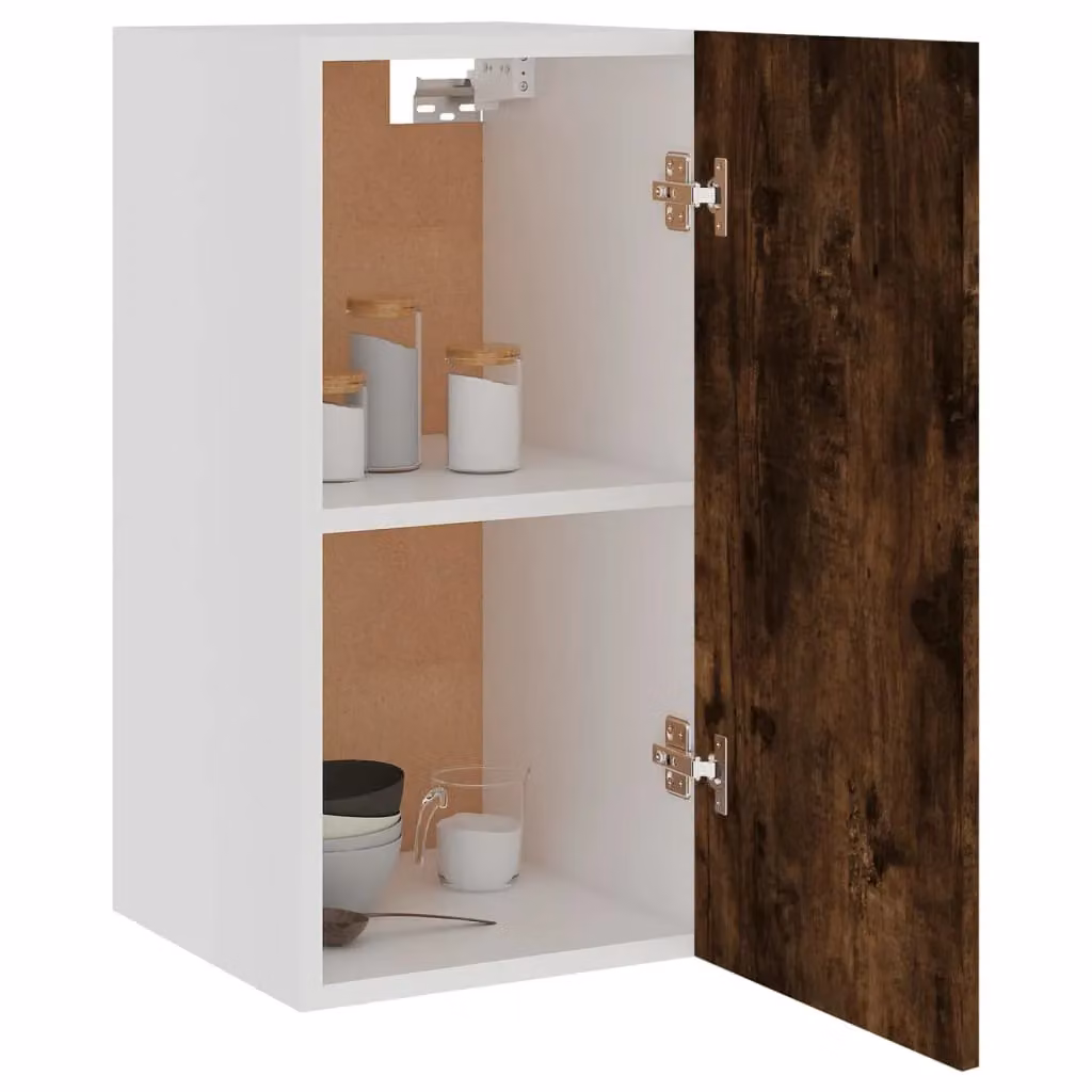 Berkfield Home Smoked Oak Hanging Kitchen Cabinet, Brown, W/D/H: 29.5 x 31 x 60 cm – 4