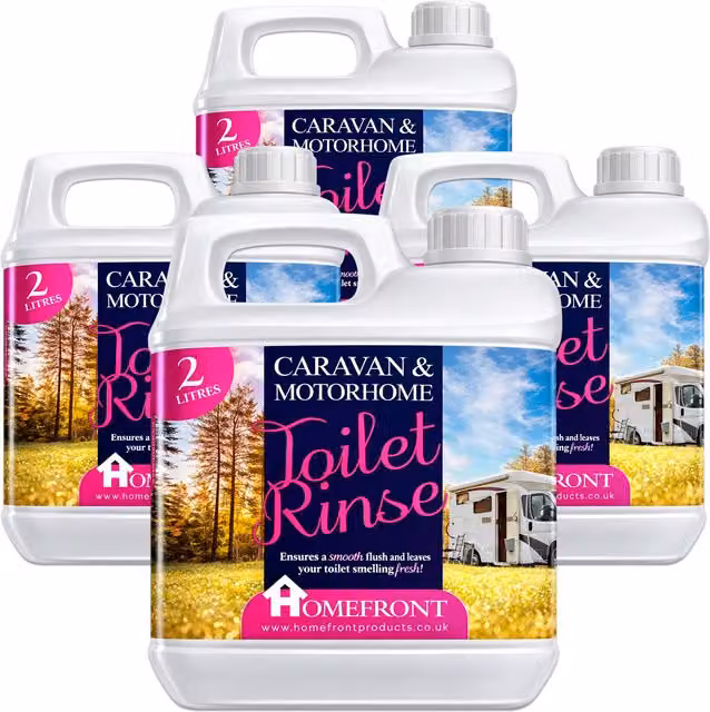 Homefront Caravan and Motorhome Pink Toilet Rinse Solution, Pink, 4 Pack