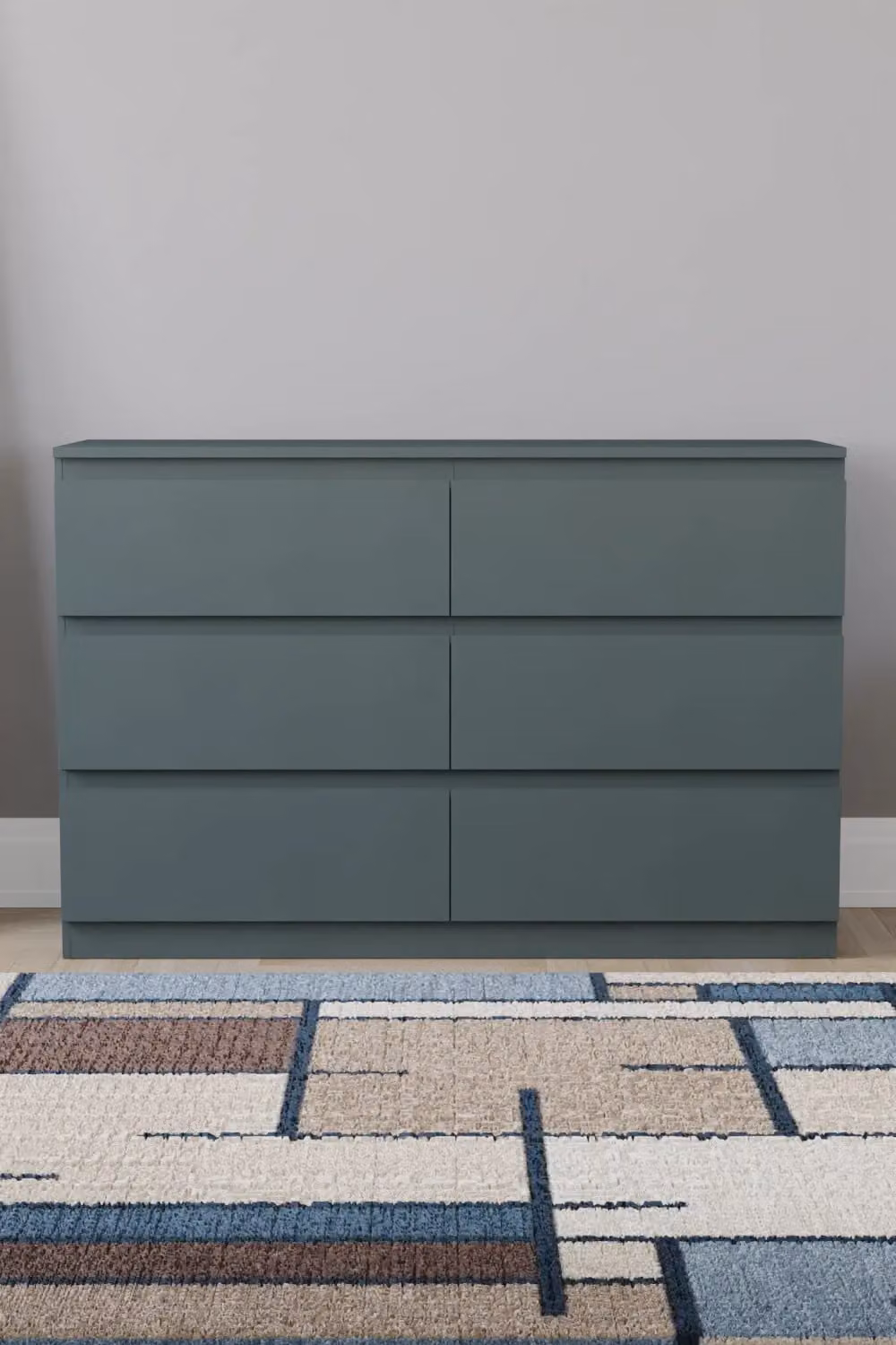 Vida Designs Denver 6 Drawer Chest of Drawers in Green – 1