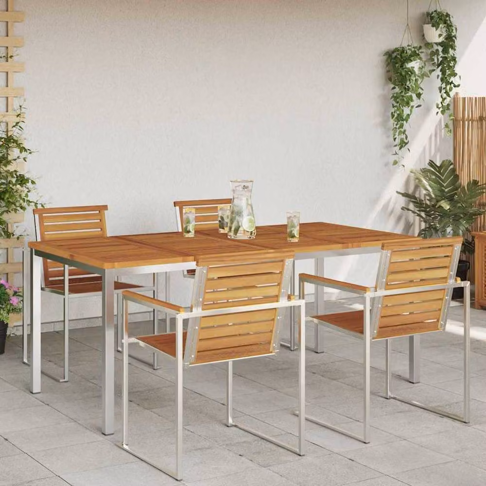 Berkfield Home Extendable Outdoor Dining Table in Brown Acacia Wood, W/D/H: 180 x 90 x 75 cm – 3