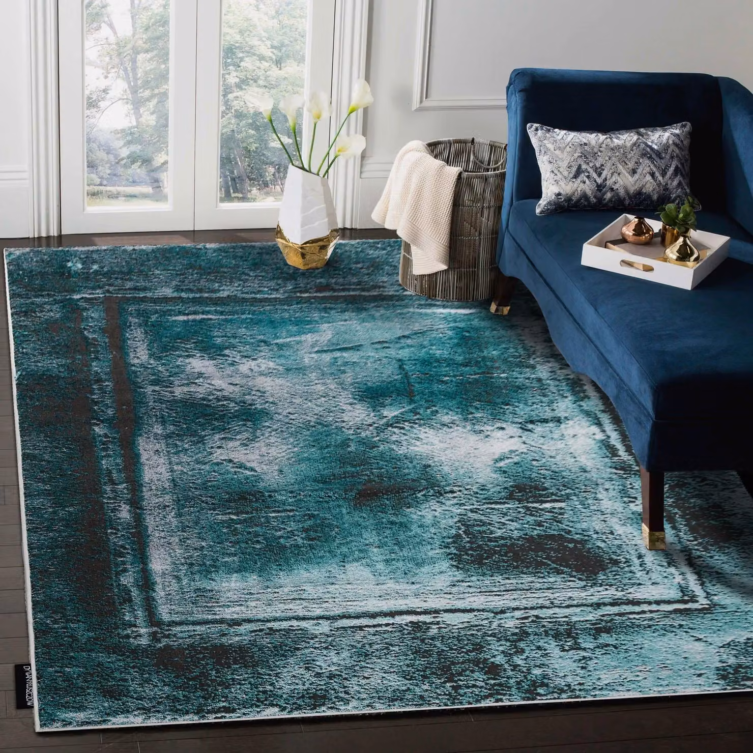 RugsX De Luxe Abstract Green Polyester Rug, W: 160 cm, L: 220 cm – 4