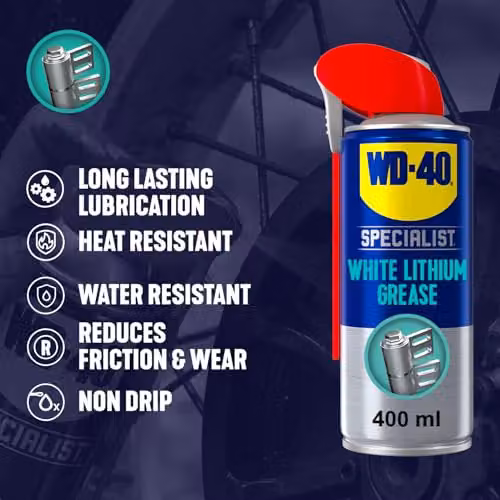 WD-40 Specialist White Lithium Grease Aerosol Triple Pack, 3 x 400ml – 2