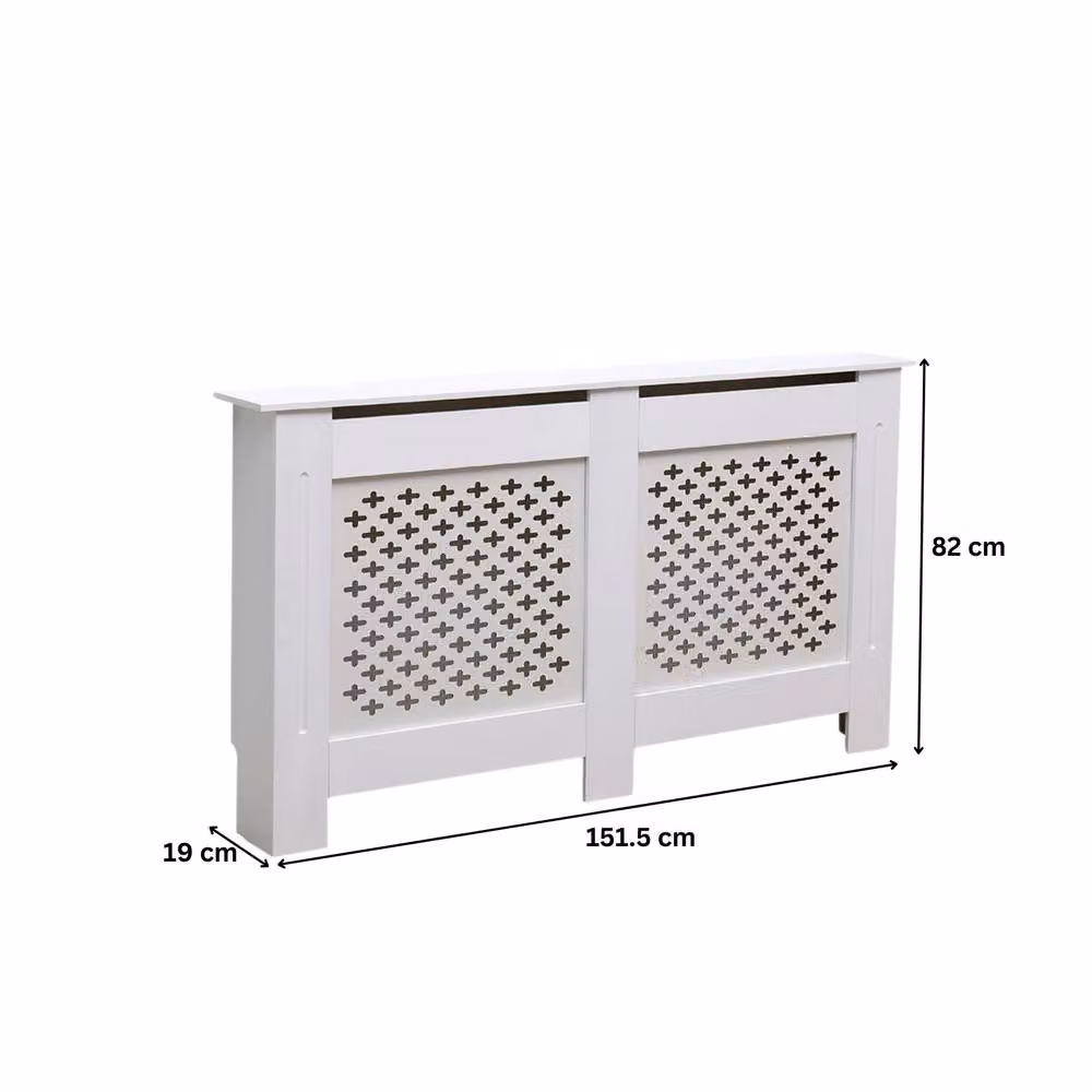 Home Source Large Modern MDF Wooden Radiator Cover in White – 2