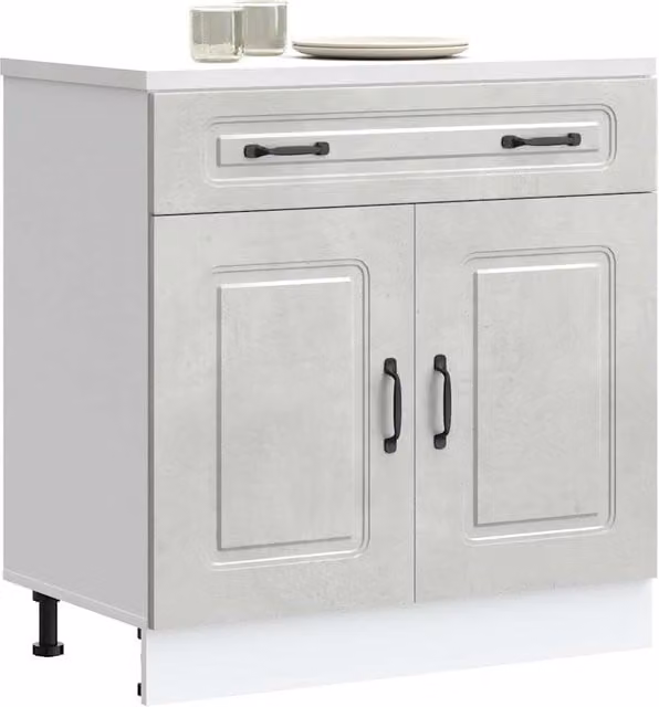 Berkfield Home Kalmar Kitchen Base Cabinet in Concrete Grey Matt Engineered Wood