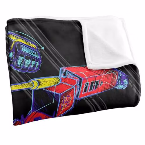 LOGOVISION Transformers Sketchy Optimus and Bumblebee Super Soft Fleece Throw Blanket, White, W: 152 cm, D: 127 cm – 2