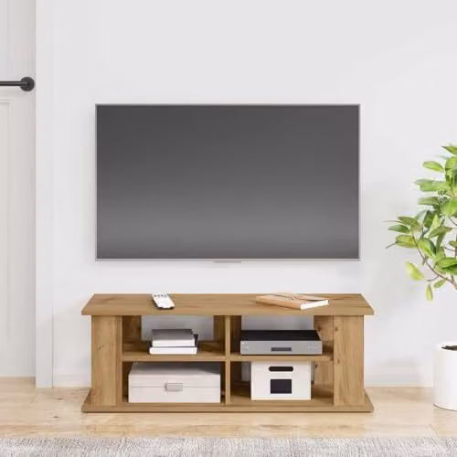 vidaXL Modern TV Stand in Oak Brown, W/D/H: 96 x 35 x 33.5 cm – 2