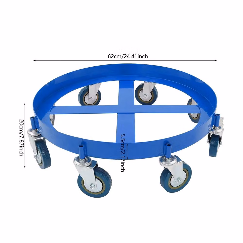 VOGREX Heavy Duty 55 Gallon Drum Dolly Cart with Cross Brace, Blue – 2